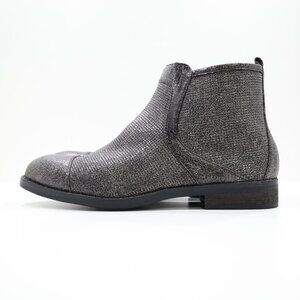 Vanessa Wu Brown Crackled Leather Shimmer Flat Ankle Boots - 11/EU 41 NWOB
